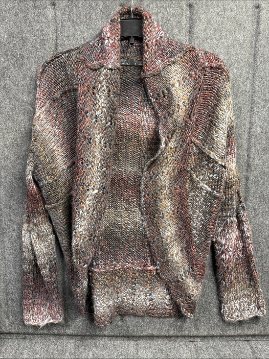 Prana Sweaters - Prana Multicolor Chunky Open-Front Women’s Cardigan - Rust, Brown & Cream